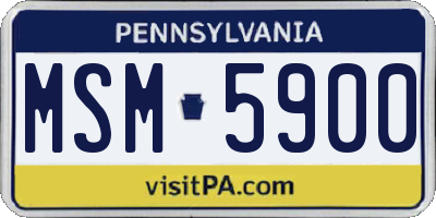 PA license plate MSM5900