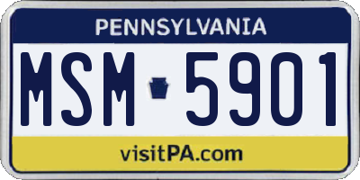 PA license plate MSM5901