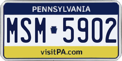 PA license plate MSM5902