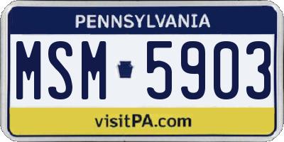 PA license plate MSM5903