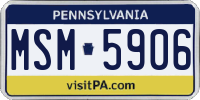 PA license plate MSM5906