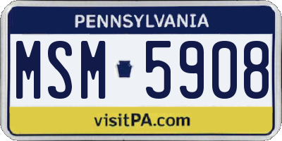 PA license plate MSM5908