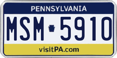 PA license plate MSM5910