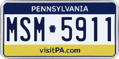 PA license plate MSM5911