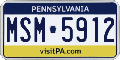 PA license plate MSM5912