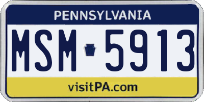 PA license plate MSM5913