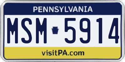 PA license plate MSM5914
