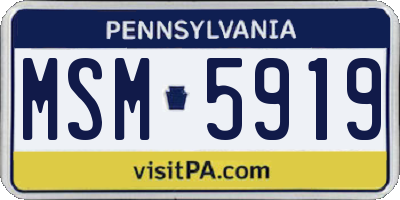 PA license plate MSM5919