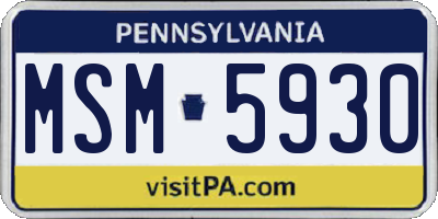 PA license plate MSM5930