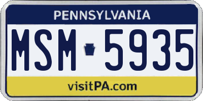 PA license plate MSM5935