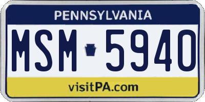 PA license plate MSM5940