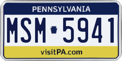 PA license plate MSM5941