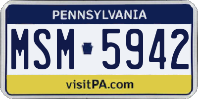 PA license plate MSM5942