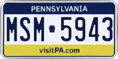 PA license plate MSM5943