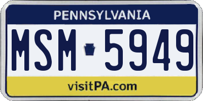 PA license plate MSM5949