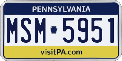 PA license plate MSM5951