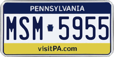 PA license plate MSM5955