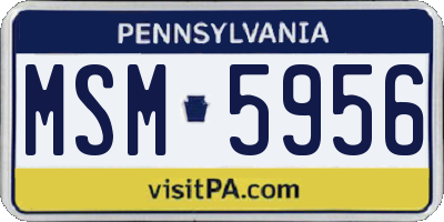 PA license plate MSM5956