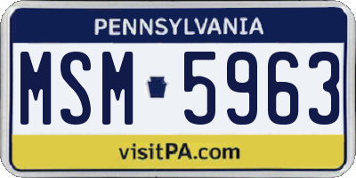 PA license plate MSM5963