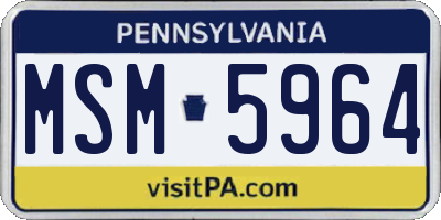 PA license plate MSM5964