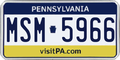 PA license plate MSM5966