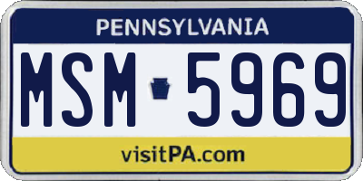 PA license plate MSM5969