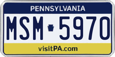 PA license plate MSM5970