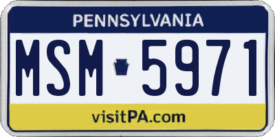 PA license plate MSM5971