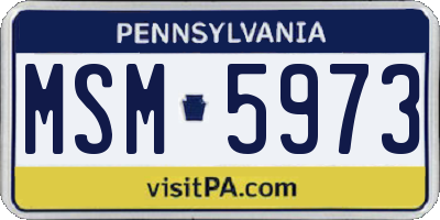 PA license plate MSM5973