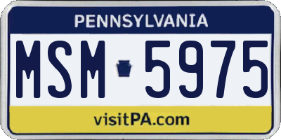 PA license plate MSM5975