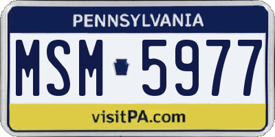 PA license plate MSM5977