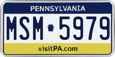 PA license plate MSM5979