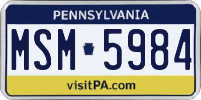 PA license plate MSM5984