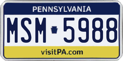 PA license plate MSM5988