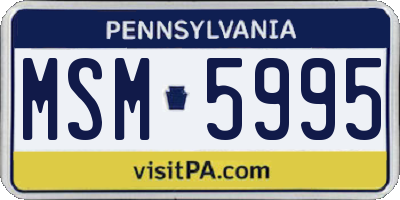 PA license plate MSM5995