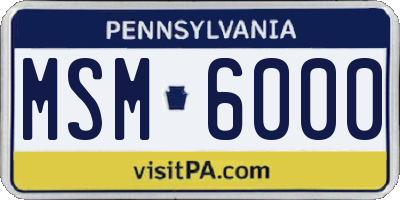PA license plate MSM6000