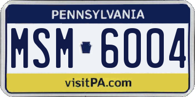 PA license plate MSM6004