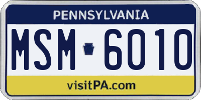 PA license plate MSM6010