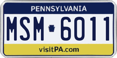 PA license plate MSM6011