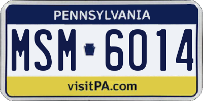 PA license plate MSM6014