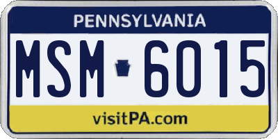 PA license plate MSM6015