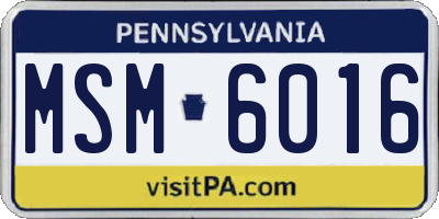 PA license plate MSM6016