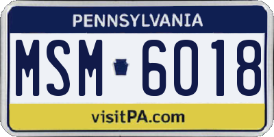 PA license plate MSM6018
