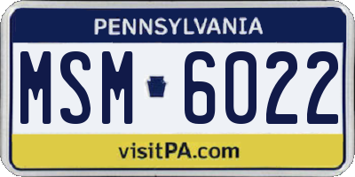 PA license plate MSM6022