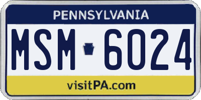 PA license plate MSM6024