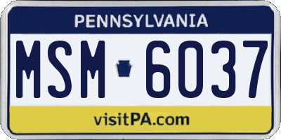PA license plate MSM6037