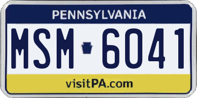 PA license plate MSM6041