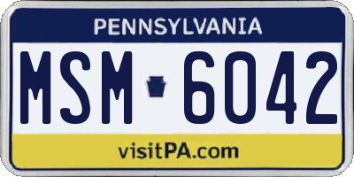 PA license plate MSM6042