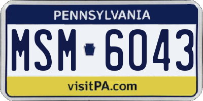 PA license plate MSM6043