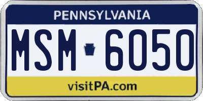 PA license plate MSM6050